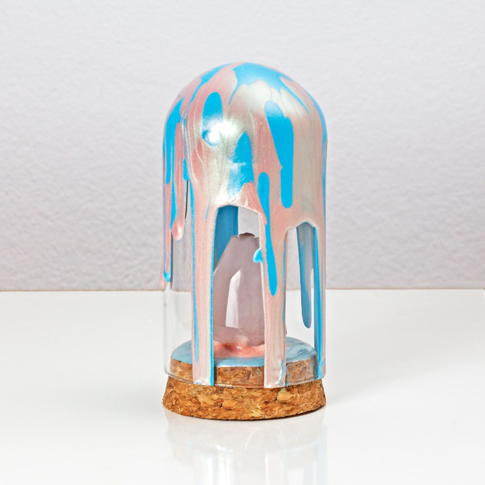 Glob de sticla pictat Mykonos, cu cristal 