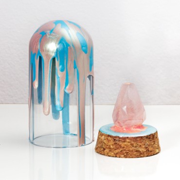 Glob de sticla pictat Mykonos, cu cristal 