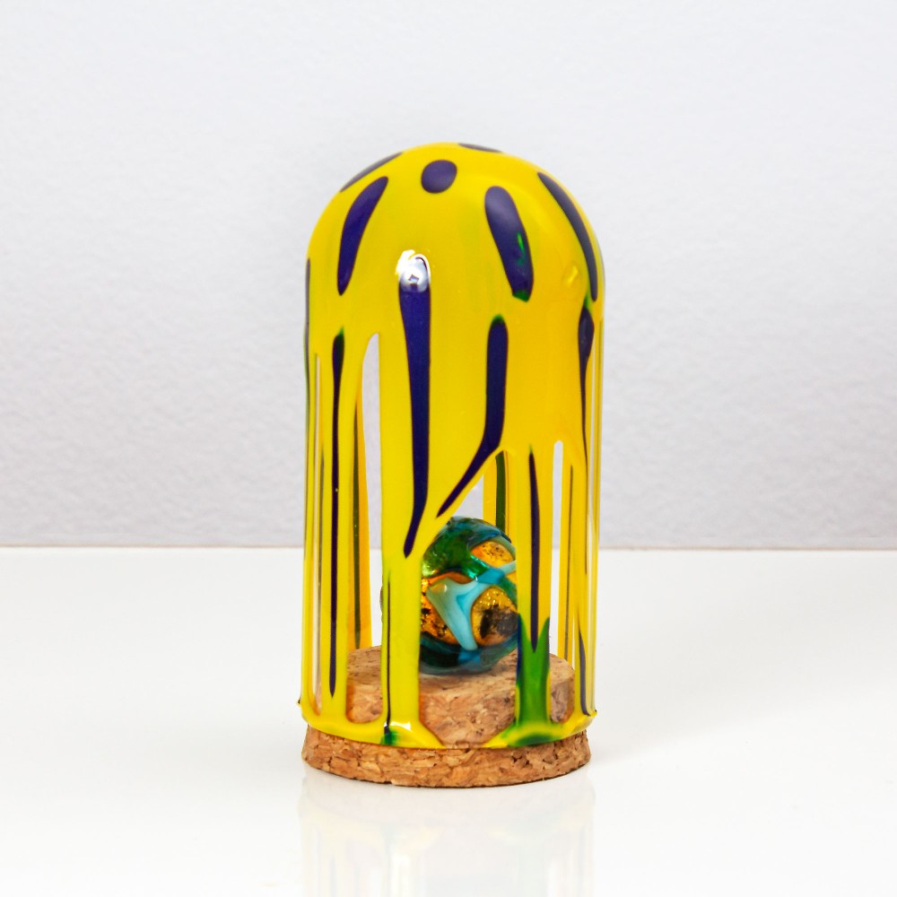 Glob de sticla pictat Rio, cu cristal